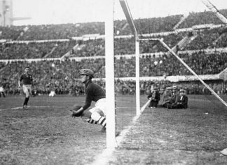 Jean Lăpusneanu în meciul cu Uruguay de la Primul Campionat Mondial, 1930